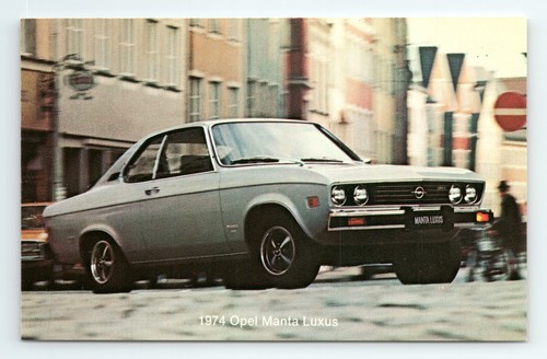 1974 opel manta luxus postcard - luxus,