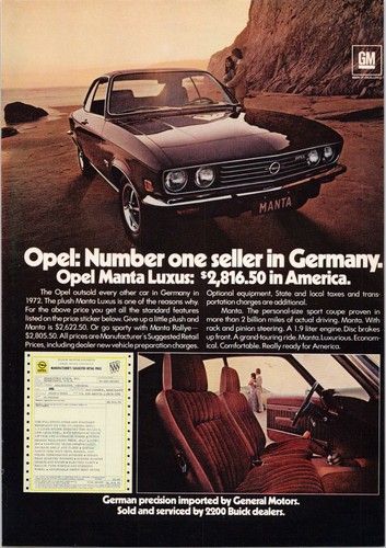 Opel manta luxus car - car, ad