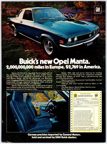 1972 buick opel manta - 1972,