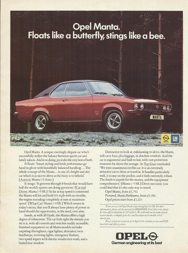 Opel manta berlinetta range - opel,