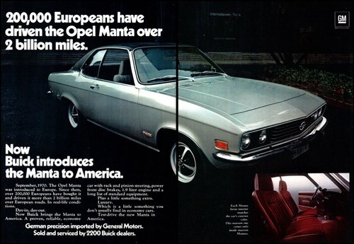 1973 buick opel manta coupe - opel, 2