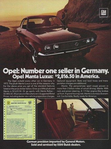 1973 buick opel manta - manta, luxus