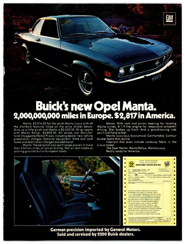 Vintage 1973 buick opel - vintage,