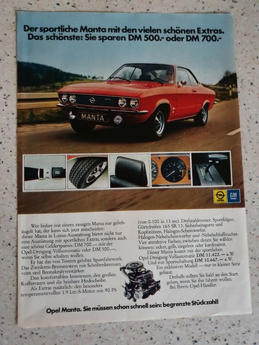 Advertising opel manta 1970s - opel,